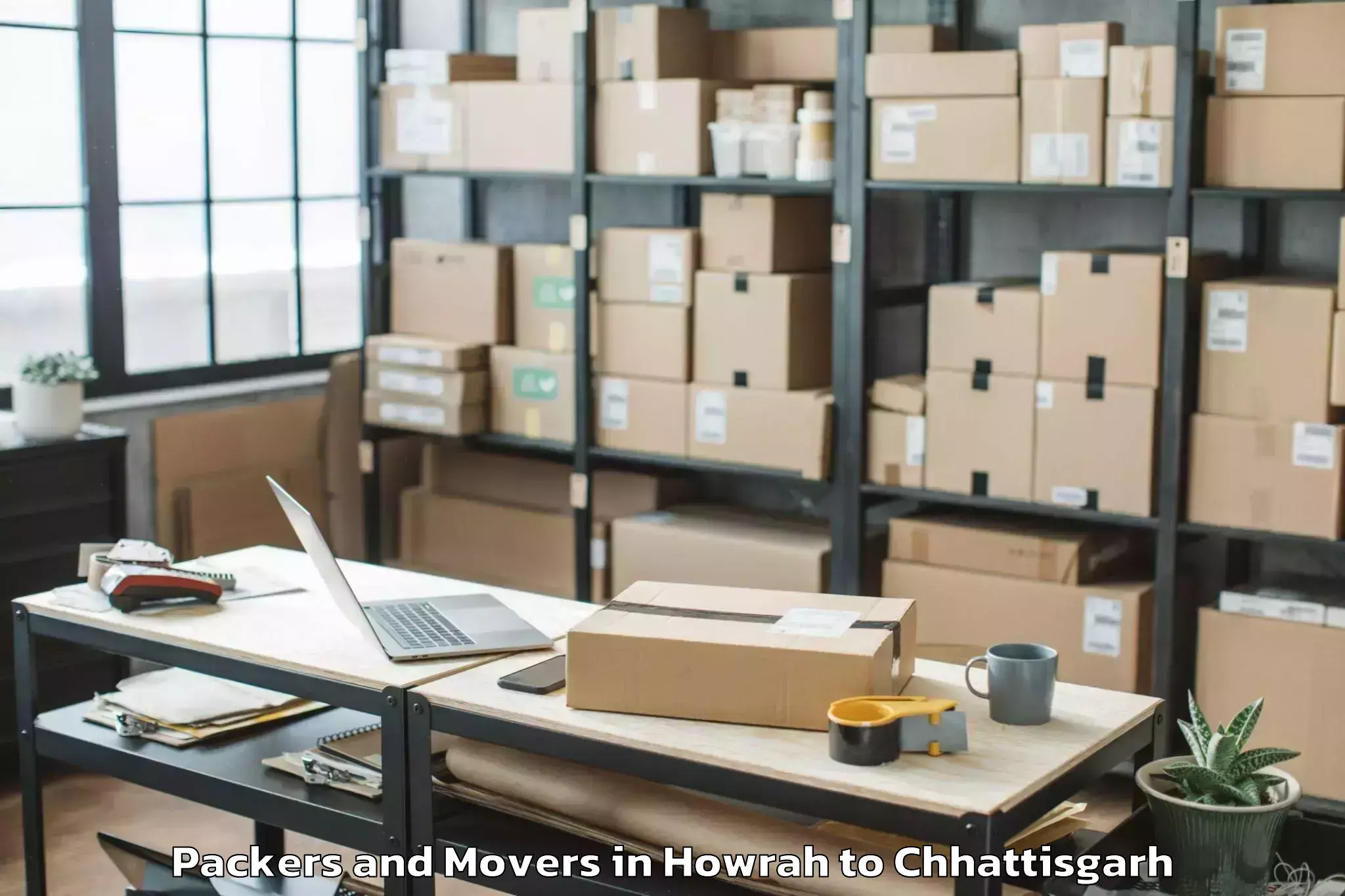 Top Howrah to Patan Durg Packers And Movers Available